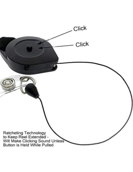 Lanyard con Carrete Bloqueable Specialist ID Negro 82,55 cm