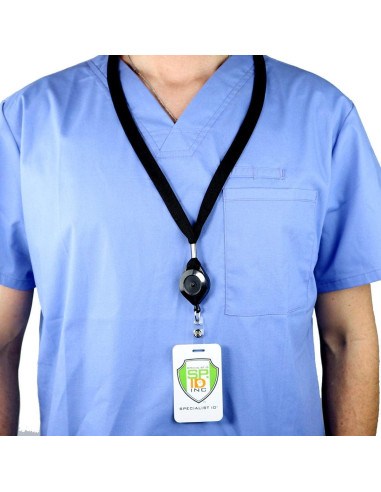 Lanyard con Carrete Bloqueable Specialist ID Negro 82,55 cm