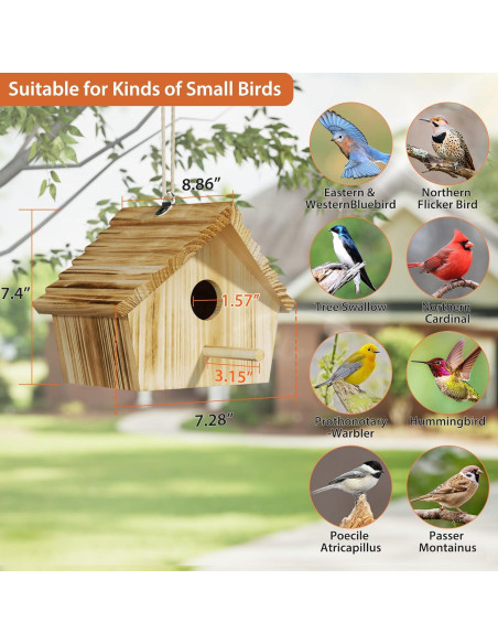 Casa de Aves Auslar de Madera para Exterior 22.5x18.5cm