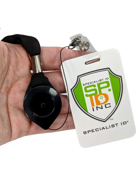 Lanyard con Carrete Bloqueable Specialist ID Negro 82,55 cm