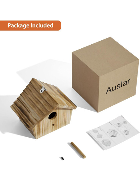 Casa de Aves Auslar de Madera para Exterior 22.5x18.5cm