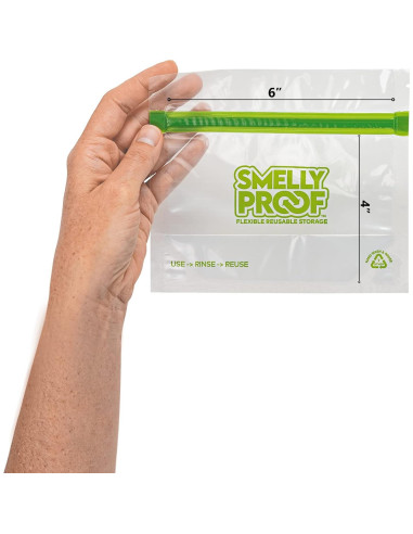 10 Bolsas Reutilizables Smelly Proof 15.24x10.16cm Snack