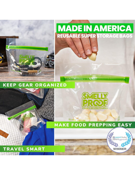 10 Bolsas Reutilizables Smelly Proof 15.24x10.16cm Snack