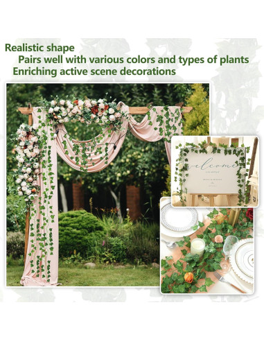 12 Vides Artificiales UINSUE 2.3 m Verde Decoración Hogar