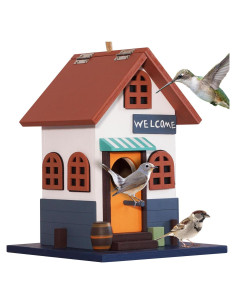 Casa para Aves Exterior MIXUMON con Techo Rojo 17 cm