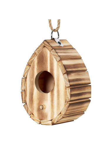 Casa de Colibrí NATUREYLWL de Madera Natural 15.2x10.4x9.9cm