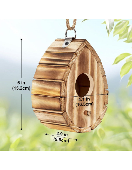 Casa de Colibrí NATUREYLWL de Madera Natural 15.2x10.4x9.9cm Casa de Colibrí NATUREYLWL de Madera Natural 15.2x10.4x9.9cm