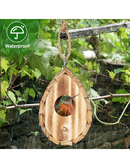 Casa de Colibrí NATUREYLWL de Madera Natural 15.2x10.4x9.9cm Casa de Colibrí NATUREYLWL de Madera Natural 15.2x10.4x9.9cm