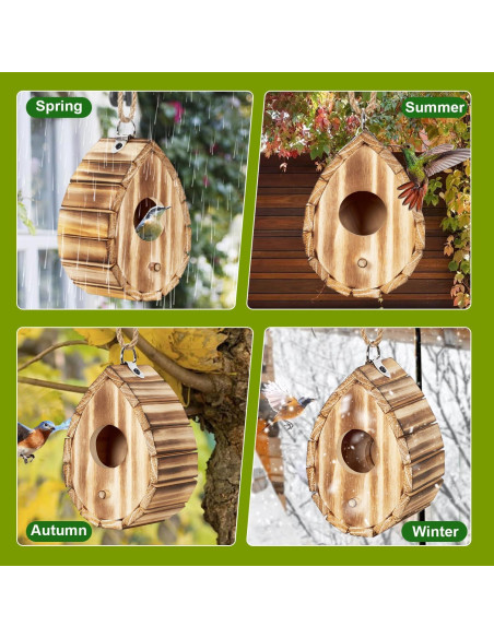 Casa de Colibrí NATUREYLWL de Madera Natural 15.2x10.4x9.9cm Casa de Colibrí NATUREYLWL de Madera Natural 15.2x10.4x9.9cm