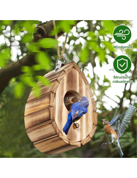 Casa de Colibrí NATUREYLWL de Madera Natural 15.2x10.4x9.9cm Casa de Colibrí NATUREYLWL de Madera Natural 15.2x10.4x9.9cm