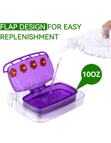 Comedero para Colibríes HCGADON Ventana 295ml Púrpura