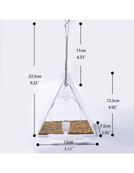 Comedero de Aves Acrílico BHFK para Ventana Triangular 190g