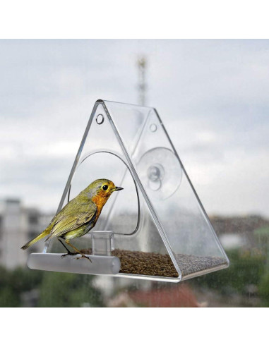 Comedero de Aves Acrílico BHFK para Ventana Triangular 190g