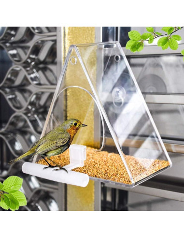 Comedero de Aves Acrílico BHFK para Ventana Triangular 190g