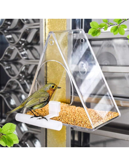 Comedero de Aves Acrílico BHFK para Ventana Triangular 190g