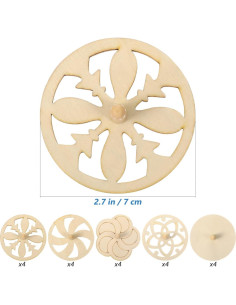 Trompos de Madera Natural IMIKEYA 20pcs Juguete Creativo 2