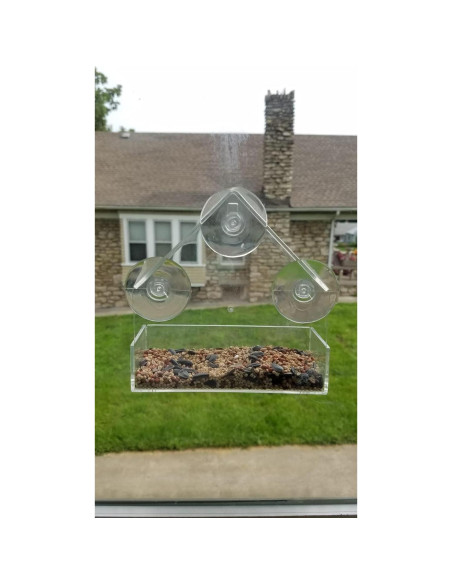 Comedero para Aves de Ventana WOWARE Transparente 16x16.5 cm