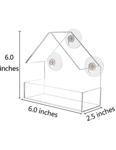 Comedero para Aves de Ventana WOWARE Transparente 16x16.5 cm
