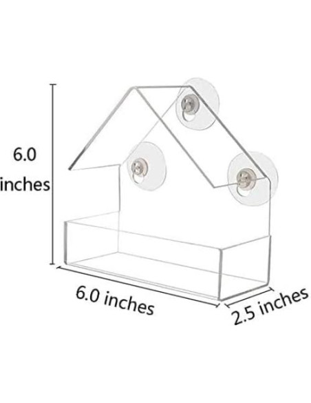 Comedero para Aves de Ventana WOWARE Transparente 16x16.5 cm