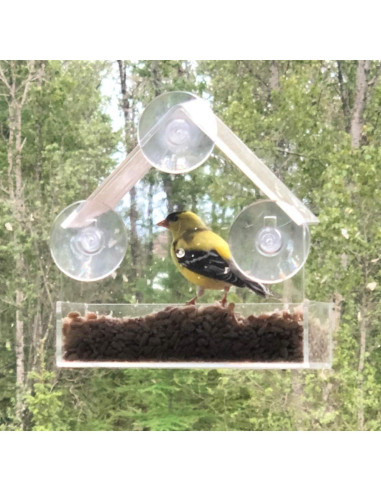 Comedero para Aves de Ventana WOWARE Transparente 16x16.5 cm