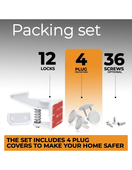 Cerraduras a Prueba de Niños Family Care - Paquete de 12 Cerraduras a Prueba de Niños Family Care - Paquete de 12