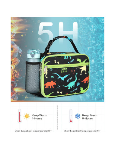 Bolsa de Almuerzo Aislada Bagseri para Niños - Dinosaurio