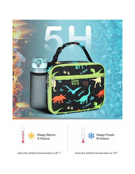 Bolsa de Almuerzo Aislada Bagseri para Niños - Dinosaurio