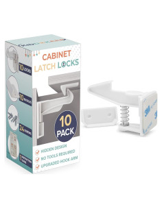 Pestillos de Seguridad para Gabinetes KiddoKeep - 10 Pcs