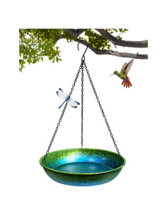 Baño de Aves Colgante SAC SMARTEN ARTS Gradiente Azul Verde 28 cm