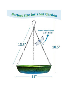 Baño de Aves Colgante SAC SMARTEN ARTS Gradiente Azul Verde 28 cm 2