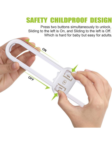 6 Cerraduras de Seguridad para Gabinetes ANLEMIN Blancas Ajustables