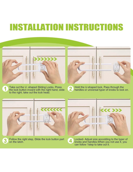 6 Cerraduras de Seguridad para Gabinetes ANLEMIN Blancas Ajustables
