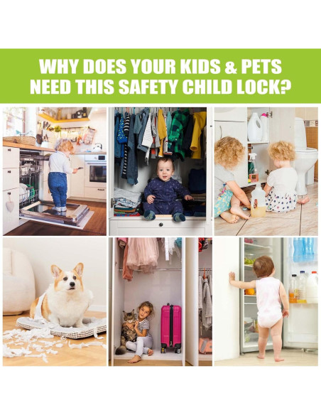 6 Cerraduras de Seguridad para Gabinetes ANLEMIN Blancas Ajustables