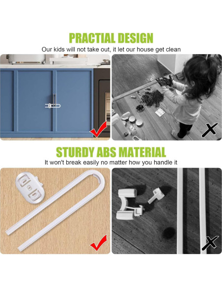 6 Cerraduras de Seguridad para Gabinetes ANLEMIN Blancas Ajustables