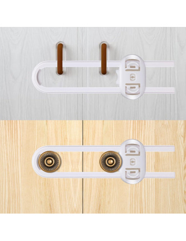 6 Cerraduras de Seguridad para Gabinetes ANLEMIN Blancas Ajustables