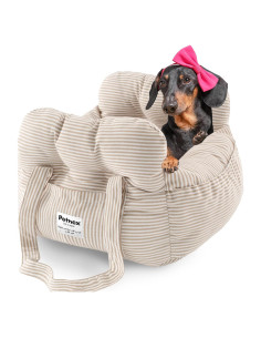 Asiento de Coche para Perros Pequeños Petnex Caqui Rayado