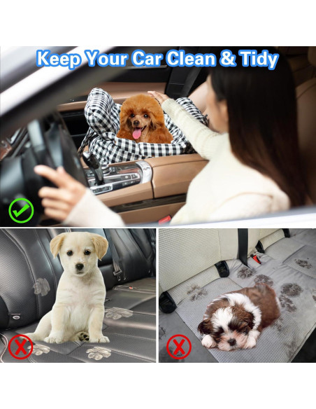 Asiento de Coche para Perros Pequeños Petnex Caqui Rayado