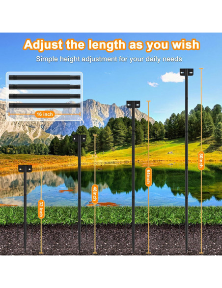 Postes Ajustables para Comederos de Aves AHRLHR - 2 Unidades 203 cm