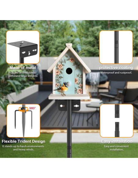 Postes Ajustables para Comederos de Aves AHRLHR - 2 Unidades 203 cm