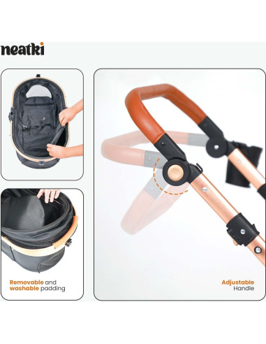 Carrito para Mascotas Neatki 3 en 1 hasta 25 kg Plegable