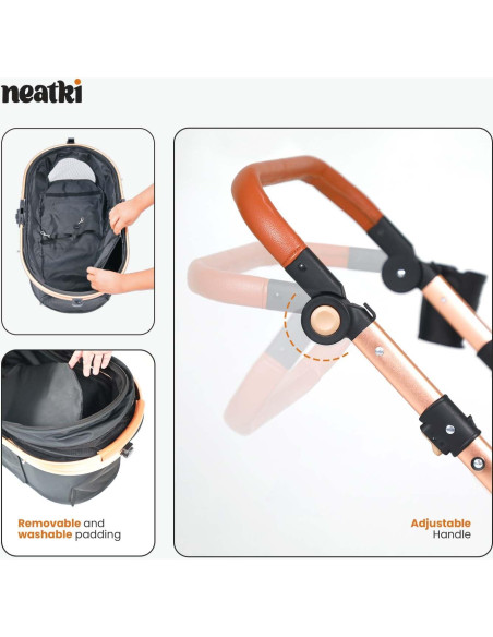 Carrito para Mascotas Neatki 3 en 1 hasta 25 kg Plegable