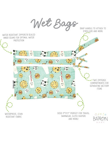BapronBaby Bolsa Húmeda y Seca Cookies & Leche - 28x23cm