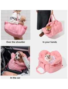 Asiento de Coche para Perros VETRESKA Rosa 48x48 cm 2