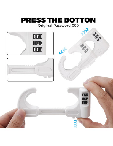 4 Cerraduras de Gabinete Seguridad HoneSecur Ajustables Blancas