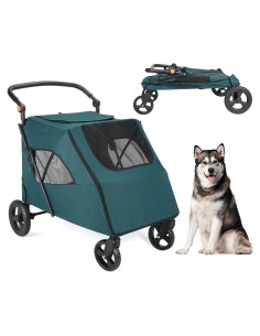 Carrito Plegable para Perros Sejone Verde Oscuro 11kg