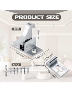 Cerraduras de Puerta de Gabinete Lounsweer 8 Pcs Latón Plata 2