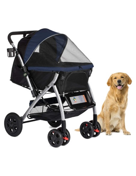 Carro de Paseo para Mascotas HPZ Premium 76x56cm Azul Medianoche
