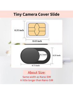 Cubierta Webcam Yilador Ultra Delgada 3 Unidades Negro 2