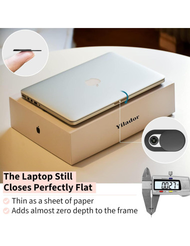 Cubierta Webcam Yilador Ultra Delgada 3 Unidades Negro