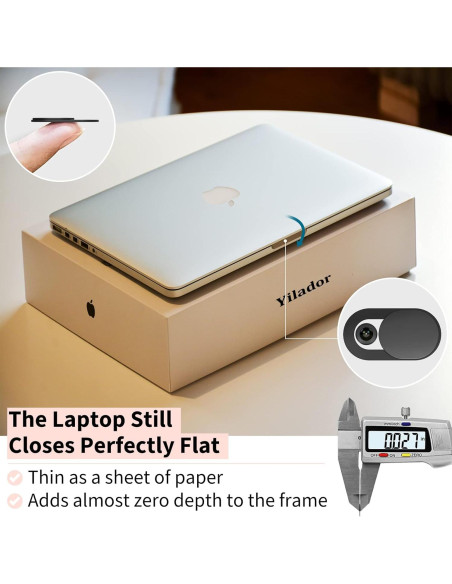 Cubierta Webcam Yilador Ultra Delgada 3 Unidades Negro